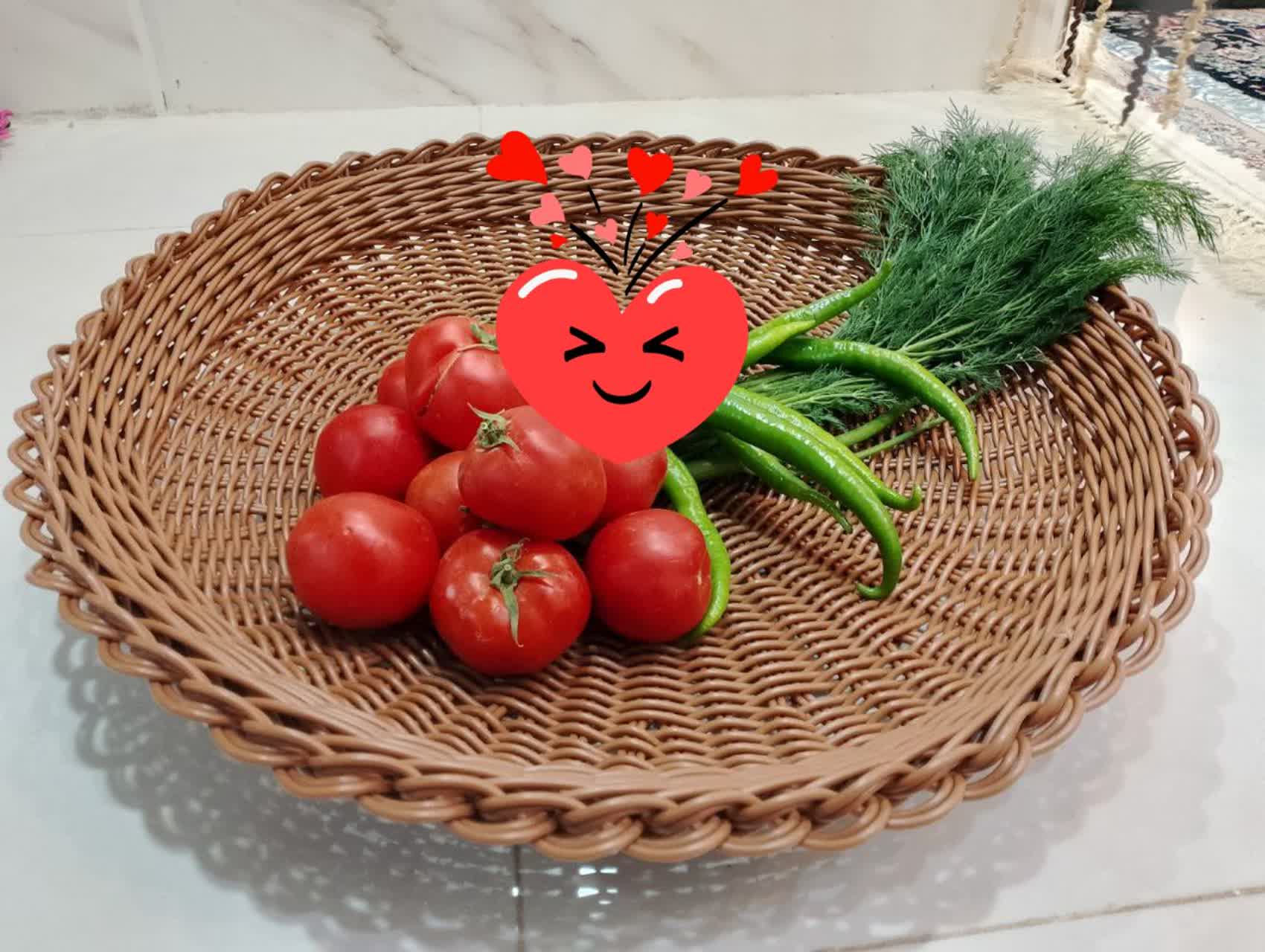 سینی حصیری مخصوص سبزی و میوه و نان